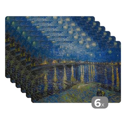 Placemats Tischset 6-teilig 45x30 cm Van Gogh - Brücke - Alte Meister