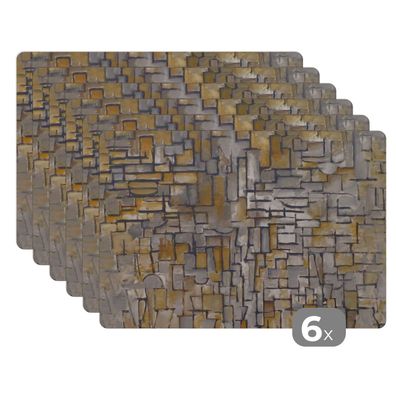 Placemats Tischset 6-teilig 45x30 cm Mondrian - Kunst - Alte Meister (Gr. 45x30 cm)