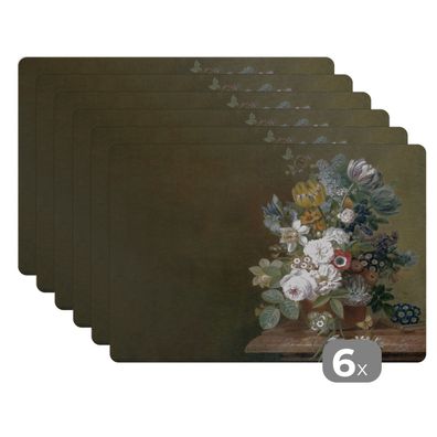 Placemats Tischset 6-teilig 45x30 cm Blumen - Eelke Jelles Eelkema - Alte Meister