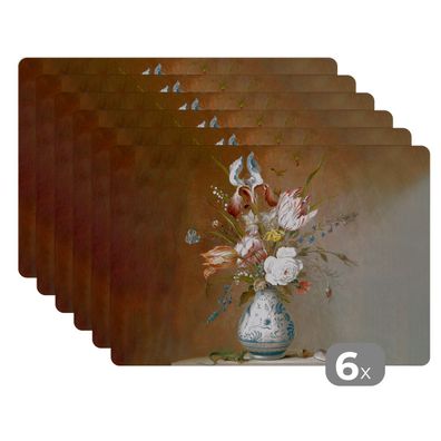 Placemats Tischset 6-teilig 45x30 cm Alte Meister - Blumen - Balthasar van der Ast