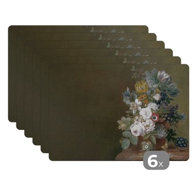 Placemats Tischset 6-teilig 45x30 cm Blumen - Eelke Jelles Eelkema - Alte Meister