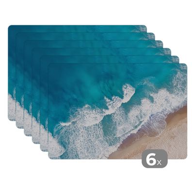 Placemats Tischset 6-teilig 45x30 cm Strand - Wasser - Meer (Gr. 45x30 cm)