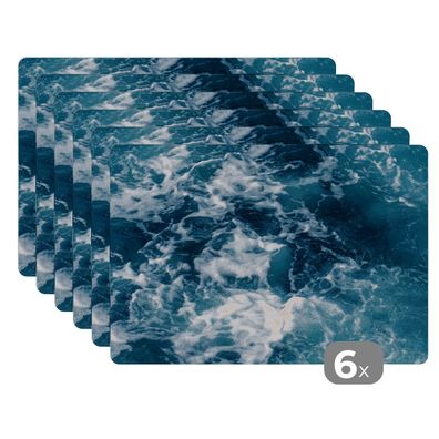 Placemats Tischset 6-teilig 45x30 cm Wasser - Blau - Golf (Gr. 45x30 cm)
