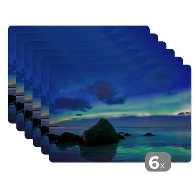 Placemats Tischset 6-teilig 45x30 cm Himmel - Landschaft - Polarlicht