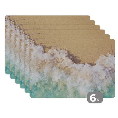 Placemats Tischset 6-teilig 45x30 cm Golf - Strand - Meer - Wasser (Gr. 45x30 cm)