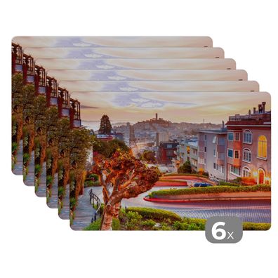 Placemats Tischset 6-teilig 45x30 cm Stadt - Garten - Licht (Gr. 45x30 cm)