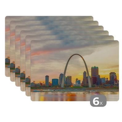 Placemats Tischset 6-teilig 45x30 cm Skyline - New York - Bogen (Gr. 45x30 cm)