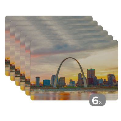 Placemats Tischset 6-teilig 45x30 cm Skyline - New York - Bogen (Gr. 45x30 cm)