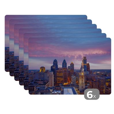 Placemats Tischset 6-teilig 45x30 cm Städte - Skyline - Vereinigte Staaten