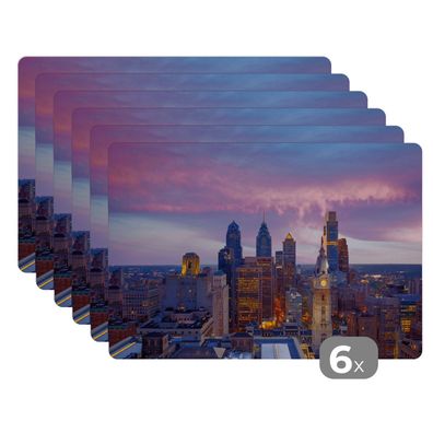 Placemats Tischset 6-teilig 45x30 cm Städte - Skyline - Vereinigte Staaten