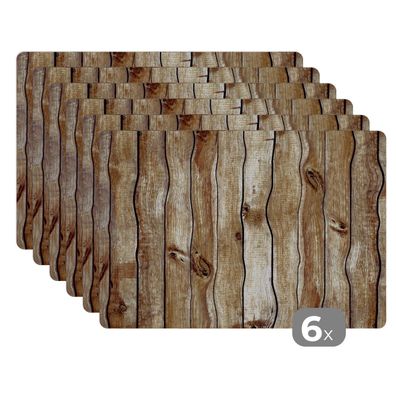 Placemats Tischset 6-teilig 45x30 cm Regale - Holz - Rustikal (Gr. 45x30 cm)