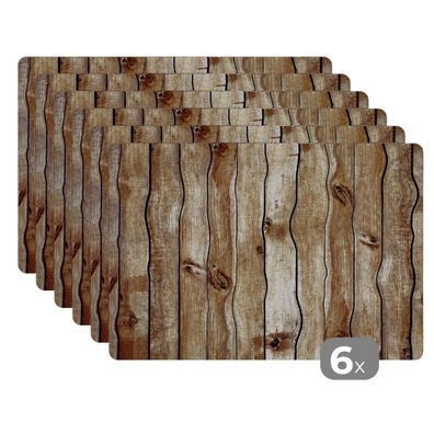 Placemats Tischset 6-teilig 45x30 cm Regale - Holz - Rustikal (Gr. 45x30 cm)