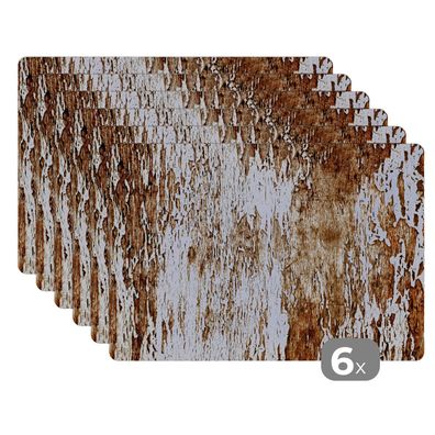 Placemats Tischset 6-teilig 45x30 cm Holz - Rustikal - Baum (Gr. 45x30 cm)