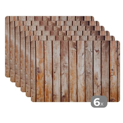 Placemats Tischset 6-teilig 45x30 cm Regale - Holz - Struktur (Gr. 45x30 cm)