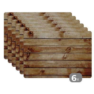 Placemats Tischset 6-teilig 45x30 cm Holz - Bohlen - Struktur (Gr. 45x30 cm)