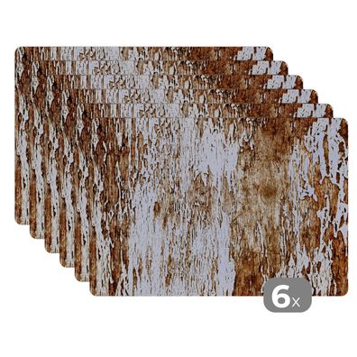 Placemats Tischset 6-teilig 45x30 cm Holz - Rustikal - Baum (Gr. 45x30 cm)