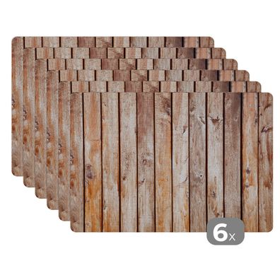 Placemats Tischset 6-teilig 45x30 cm Regale - Holz - Struktur (Gr. 45x30 cm)