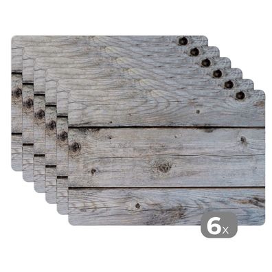 Placemats Tischset 6-teilig 45x30 cm Weiß - Holz - Regale (Gr. 45x30 cm)