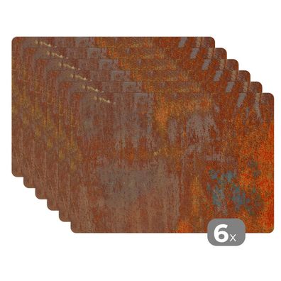 Placemats Tischset 6-teilig 45x30 cm Rost - Eisen - Industriell - Alt