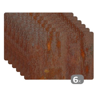 Placemats Tischset 6-teilig 45x30 cm Eisen - Rost - Industrie - Stahl