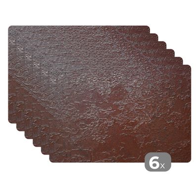 Placemats Tischset 6-teilig 45x30 cm Rost - Industriell - Metall (Gr. 45x30 cm)