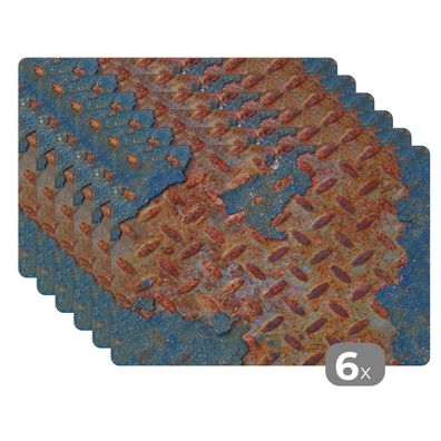 Placemats Tischset 6-teilig 45x30 cm Rost - Diamantplatte - Beton (Gr. 45x30 cm)