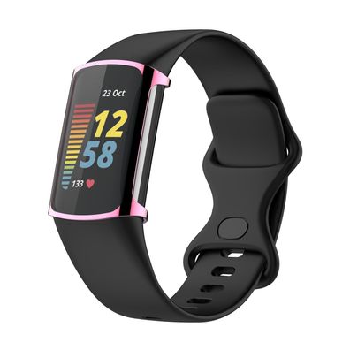 Smartwatch Hülle TPU Full Protective Cover Schutzhülle Für Fitbit Charge 5 Pink