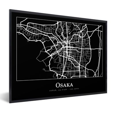 Poster Bilder - 80x60 cm Karte - Osaka - Stadtplan (Gr. 80x60 cm)