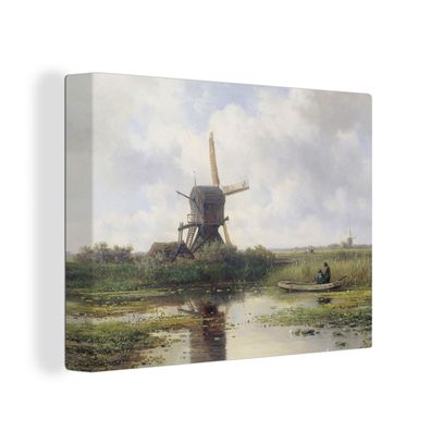 Leinwandbilder - Wanddeko 120x90 cm Mühle - Willem Roelofs - Alte Meister - Kunst