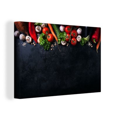 Leinwandbilder - Wanddeko 150x100 cm Gemüse - Kräuter - Gewürze (Gr. 150x100 cm)