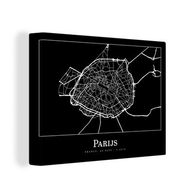 Leinwandbilder - Wanddeko 120x90 cm Paris - Karte - Stadtplan (Gr. 120x90 cm)