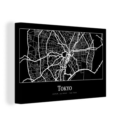 Leinwandbilder - Wanddeko 60x40 cm Karte - Tokio - Stadtplan - Karte (Gr. 60x40 cm)