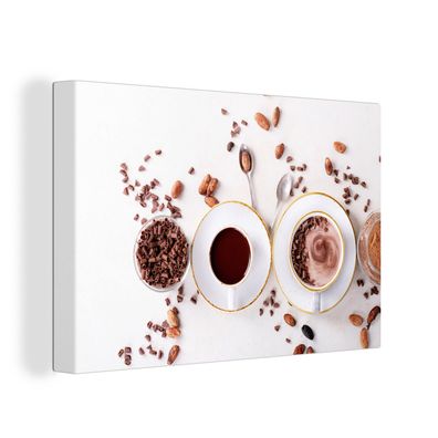 Leinwandbilder - Wanddeko 140x90 cm Kaffee - Kaffeebohnen - Schokolade