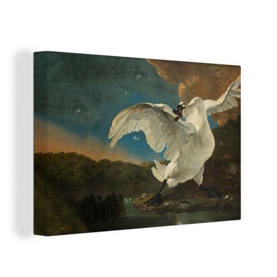 Leinwandbilder - Wanddeko 30x20 cm Schwan - Alte Meister - Jan Asselijn