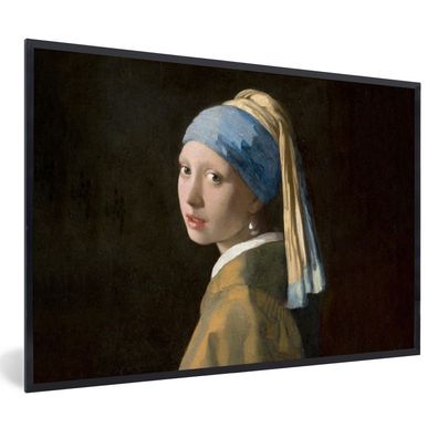 Poster Bilder - 90x60 cm Mädchen mit Perlenohrring - Gemälde - Alte Meister - Vermeer