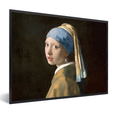 Poster Bilder - 80x60 cm Mädchen mit Perlenohrring - Gemälde - Alte Meister - Vermeer