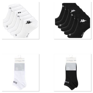 Kappa Sneakersocken Socken Weiss oder Schwarz 6-9-12 Paar