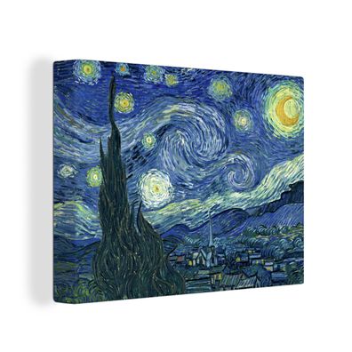 Leinwandbilder - Wanddeko 120x90 cm Sternennacht - Gemälde - Alte Meister - Vincent v