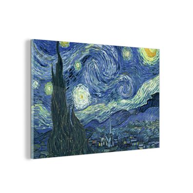 Glasbild Glasfoto Wandbild 90x60 cm Sternennacht - Gemälde - Alte Meister - Vincent