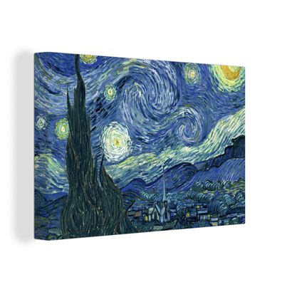 Leinwandbilder - Wanddeko 140x90 cm Sternennacht - Gemälde - Alte Meister - Vincent v