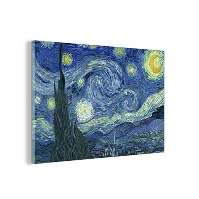 Glasbild Glasfoto Wandbild 120x80 cm Sternennacht - Gemälde - Alte Meister - Vincent