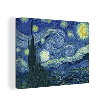 Leinwandbilder - Wanddeko 40x30 cm Sternennacht - Gemälde - Alte Meister - Vincent va