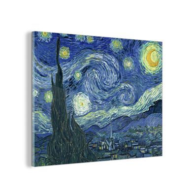Glasbild Glasfoto Wandbild 80x60 cm Sternennacht - Gemälde - Alte Meister - Vincent