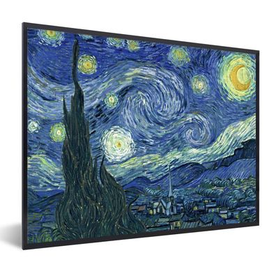 Poster Bilder - 80x60 cm Sternennacht - Gemälde - Alte Meister - Vincent van Gogh