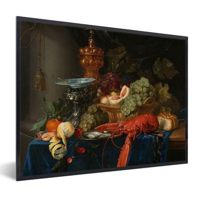 Poster Bilder - 80x60 cm Stilleben mit einem goldenen Kelch - Gemälde - Alte Meister