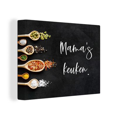 Leinwandbilder - Wanddeko 80x60 cm Mutter - Küche - Sprichwörter - Mamas Küche - Zita