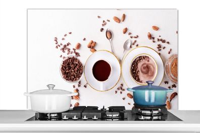 Spritzschutz Küchenrückwand - 100x65 cm Kaffee - Kaffeebohnen - Schokolade