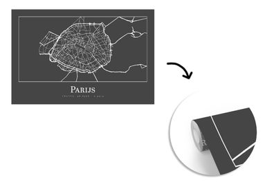 Tapete Fototapete - 360x240 cm Paris - Karte - Stadtplan (Gr. 360x240 cm)