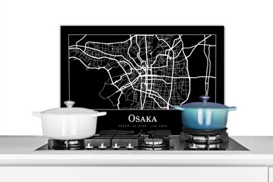 Spritzschutz Küchenrückwand - 70x50 cm Karte - Osaka - Stadtplan (Gr. 70x50 cm)