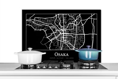 Spritzschutz Küchenrückwand - 80x55 cm Karte - Osaka - Stadtplan (Gr. 80x55 cm)